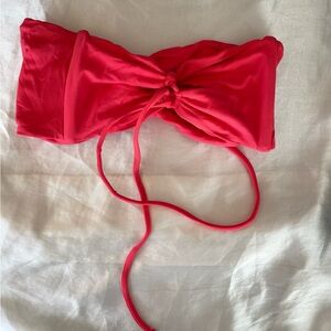 bright red soft bandeau with ties XS